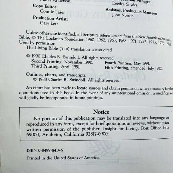 The Grace Awakening Christian Book Novel  by Charles R. Swindoll Vintage 1990 u - Picture 5 of 7